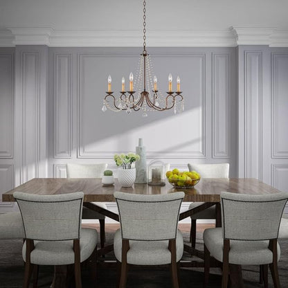 Livex Lighting 6516-71 Pennington 6 Light Chandelier, Hand Applied Venetian Golden Bronze