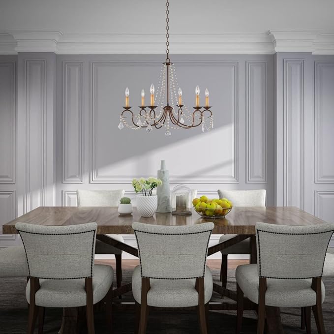 Livex Lighting 6516-48 Pennington 6 Light Chandelier, Antique Gold Leaf