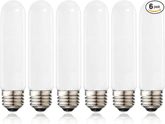 XININSUN T10 led Bulb, Dimmable T10 led Light Bulbs,8W Led Tube Bulbs, 60-75 Watt Equivalent,4000K Daylight White,E26 Base Bulb for Desk Lamp,Bathroom,Cabinet Display...(Milk White-6 Pack)