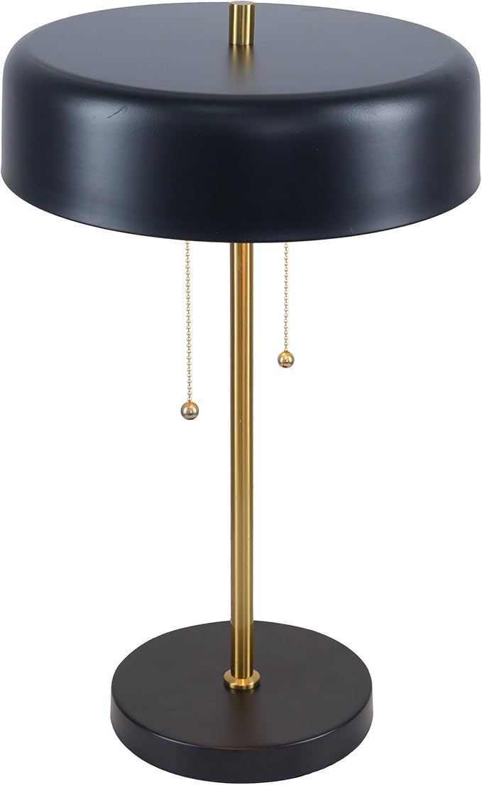Bedroom Table Lamp Nordic Home Creative Romantic Warm Study Room Desk Bedside Lamp, Obni Table Lamp with Black Outer and White Inner 110~120V