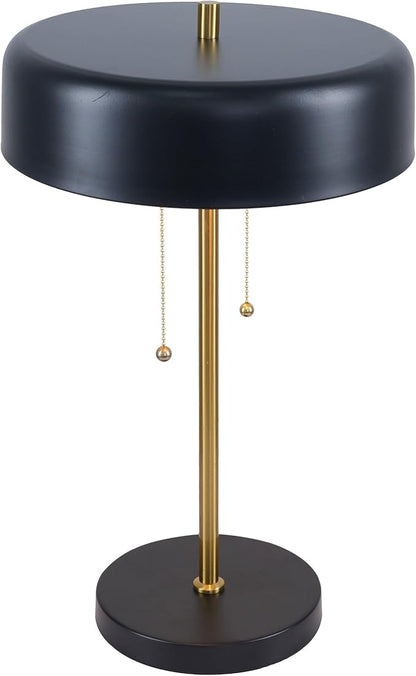 Bedroom Table Lamp Nordic Home Creative Romantic Warm Study Room Desk Bedside Lamp, Obni Table Lamp with Black Outer and White Inner 110~120V