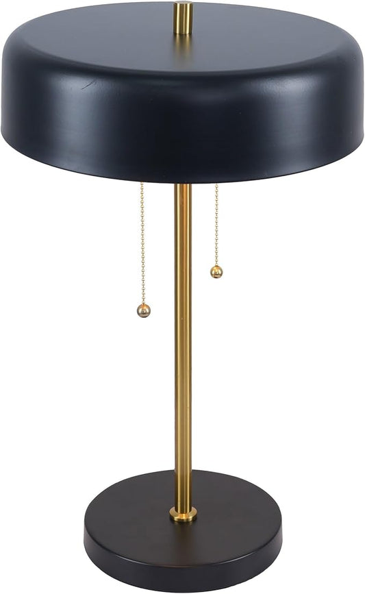 Bedroom Table Lamp Nordic Home Creative Romantic Warm Study Room Desk Bedside Lamp, Obni Table Lamp with Black Outer and White Inner 110~120V