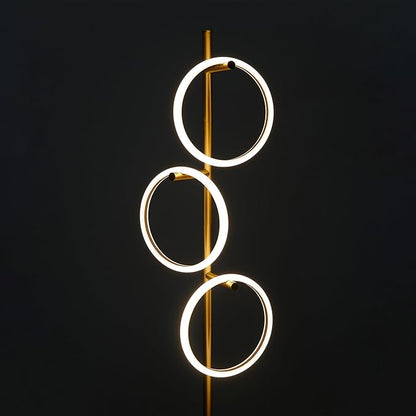 Brightech Saturn Floor Lamp, Great Living Room Decor, Tall Contemporary Standing Tree Light for Offices, Living Rooms, with 3 LED Heads for Bedroom Reading - Gold/Brass