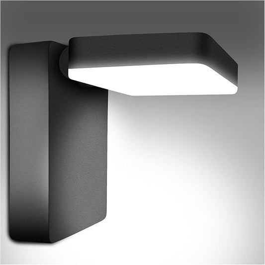 ledmo 60W LED Outdoor Wall Light 350° Horizontal/180° Vertical LED Exterior Wall Lights Modern Neighbor Friendly Adjustable Exterior Flood Lighting 5000k 6000lm IP66 for Upper Areas Yard Porch