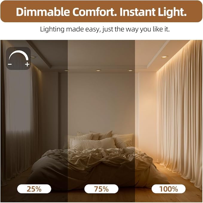 24 Pack BR30 LED Bulbs, 65W Equivalent, 10W 2700K Soft White, 700 Lumens, Flicker-Free, Dimmable Recessed Can Flood Lights for Home & Kitchen, Long Lasting & Energy Efficient, E26 Base, UL Listed