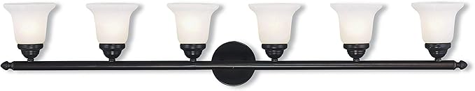 Livex Lighting 1066-07 Neptune 6-Light Bath Light, Bronze, 48 x 6.75 x 8