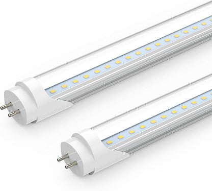 Romwish 24 Inch T8 LED Tube Light, 10W(24W Equiv.), 1120LM, 5000K Daylight, Type A+B Plug & Play or Ballast Bypass, F17T8 Fluorescent Replacement, Double-Ended Power, Under Cabinet Light, 2 Pack