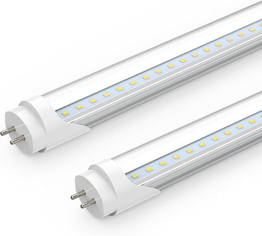 Romwish 24 Inch T8 LED Tube Light, 10W(24W Equiv.), 1120LM, 5000K Daylight, Type A+B Plug & Play or Ballast Bypass, F17T8 Fluorescent Replacement, Double-Ended Power, Under Cabinet Light, 2 Pack