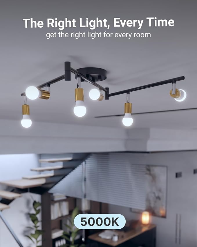 Sunco GU24 LED Bulb A19, 2 Prong Light Bulbs, 800 LM, 9W (60W Equivalent), 5000K Daylight, Dimmable, Twist & Lock GU24 Pin Base, CRI91, Instant On UL 4 Pack.
