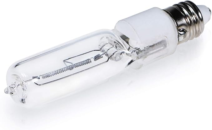 JDE11 75W Halogen Bulb, E11 Mini Candelabra Base, 1050 Lumens, Quartz Glass, 4-Pack