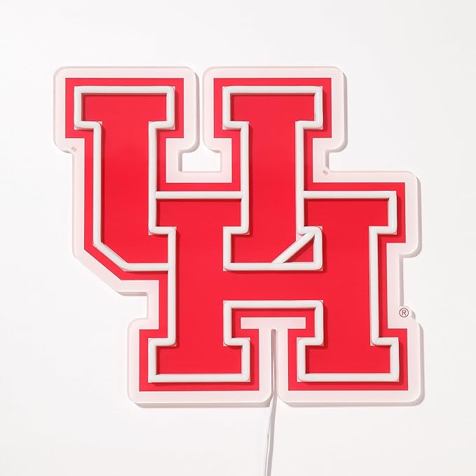 Saturday Neon Officially Licensed NCAA Houston Cougars LED Neon Light Up Sign, 15" x 14.77" - Perfect for Fans and Alumni