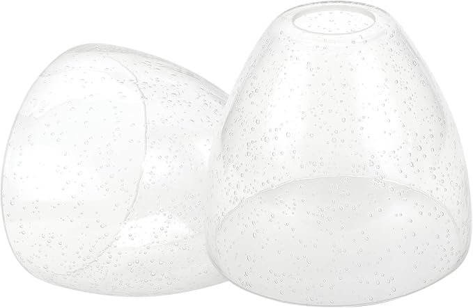 Bell Shade Lighting Fixture Glass Shade Replacement, 5.9"W x 5"H, 1-5/8 Inch Fitter, 3 Pack Clear Seeded Bubble Glass Shade Globe Cover for Chandelier Pendant Light Wall Sconce