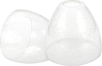 Bell Shade Lighting Fixture Glass Shade Replacement, 5.9"W x 5"H, 1-5/8 Inch Fitter, 3 Pack Clear Seeded Bubble Glass Shade Globe Cover for Chandelier Pendant Light Wall Sconce