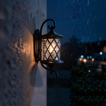 Black Outdoor Wall Lights Exterior Light Fixture Water Glass Waterproof Outside Wall Lights for House Patio Garage