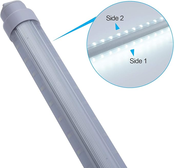 Midwestern 6 Pack T10 7FT 60W Led Tube Light Shop Double Sided 360° Rotatable R17D Base Ballast Bypass 7 Foot Advertisement Sign Lighting 6000k Cool White Striped Cover 100-277V (7ft 60w, 6 Pack)