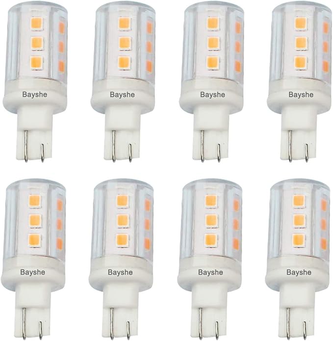 Bayshe T10 Wedge Base LED Light Bulb 3watt Equivalent to 30W Halogen 12VAC/DC for Camper RV Tailer Outdoor Landscape Patio Path Driveway Malibu Paradise Lighting(2700K Warm White)-8 Pack
