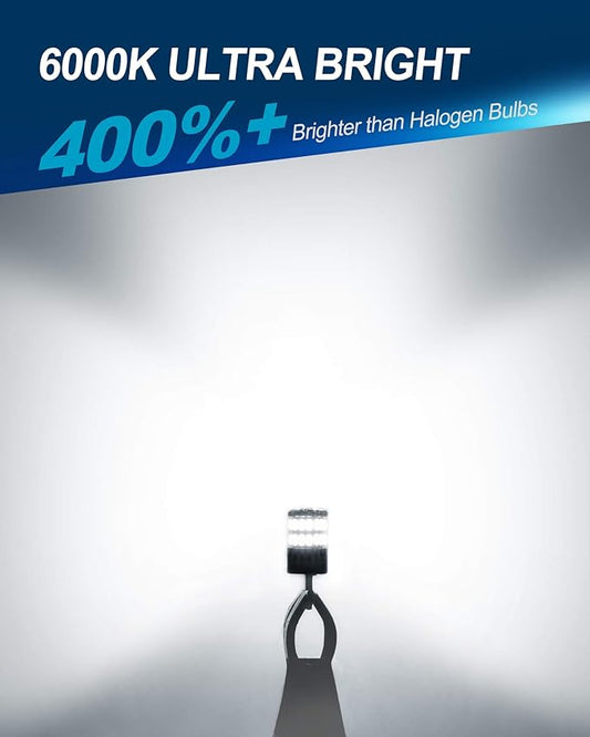 Yorkim 194 LED Bulb 6000K White T10 Interior Bulbs T15 W5W 2825 168 LED Bulb for Interior Light Trunk License Plate Lights Marker Lights, Pack of 2