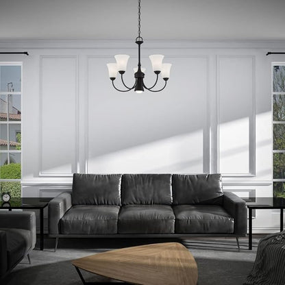 Livex Lighting 6465-04 Ridgedale 6 Light Chandelier, Black