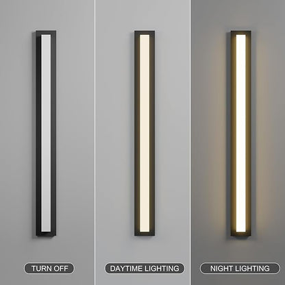 LamQee 47.2 in Aluminum Long Outdoor Wall Lights, 2900K 3000LM LED Waterproof IP65, Linear Modern Exterior Lighting Fixtures Wall Mount Outside Sconce Acrylic Shade for House Porch Patio Garage Door