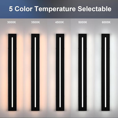 Outdoor Wall Light Exterior Wall Sconce 2 Pack Long LED Linear Exterior Light Wall Mount 60 Inch 5CCT Dimmable LED IP65 Waterproof Outdoor Wall Lamp Modern Porch Patio Entrance House Lighting