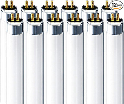 LUXRITE F54T5/841/HO 54W 46 Inch T5 Fluorescent Tube Light Bulb, 4100K Cool White, 4200 Lumens, G5 Mini Bi-Pin Base, LR20770, 12-Pack