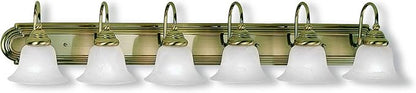Livex Lighting 1006-01 Belmont 6-Light Bath Light, Antique Brass