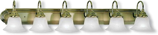 Livex Lighting 1006-01 Belmont 6-Light Bath Light, Antique Brass