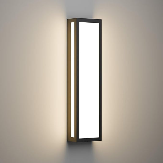LamQee 23.6 Inch Oversized Modern Outdoor Wall Lights, Brighter 3000K LED Outdoor Sconces Wall Mount Exterior Lighting Fixtures with Rectangular Acrylic Shade for House Porch Patio Garage Front Door