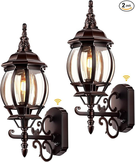 VIANIS 2 Pack Exterior Wall Lantern, Oil-Rubbed Bronze Outdoor Light Fixture Wall Mount, Anti-Rust Outside Porch Lights for House, Waterproof Outdoor Sconce Lighting Lamp, Coach Lights for Garage
