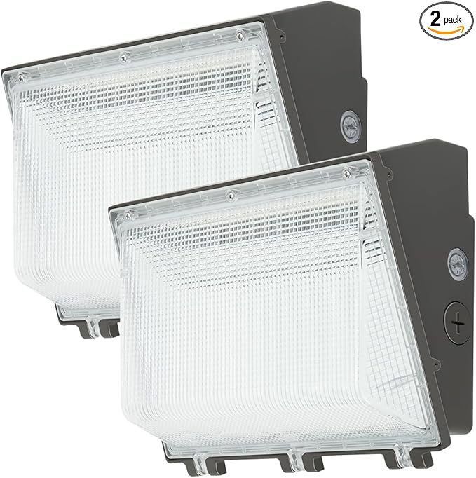 kadision 120W LED Wall Pack Light, 13200lm 5000K Daylight 100-277V, Dusk-to-Dawn Outdoor Lighting Fixture for Parking Lots, Backyards, ETL Listed 2-Pack