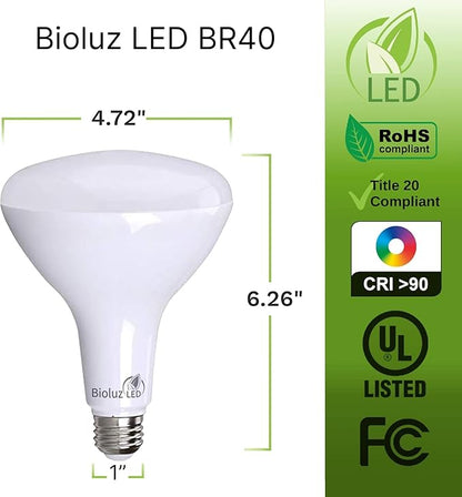 Bioluz 10 Pack Brightest BR40 LED Light Bulb - Instant ON Light Bulbs 16W = 120W Replacement 5000K Daylight 1400 Lumen Indoor & Outdoor Lighting LED Bulbs Smooth Dimmable Lamp UL Listed Lightbulb