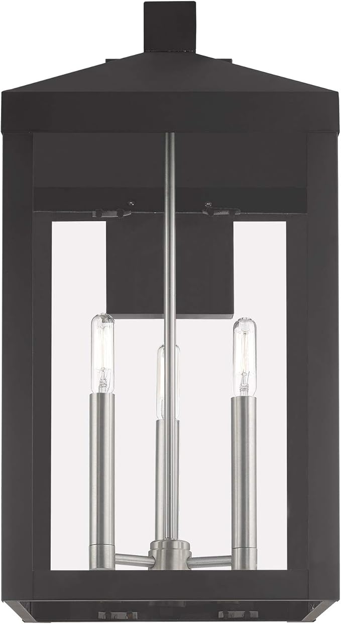 Livex Lighting 20585-04 Nyack Black 3 Light Outdoor Wall Lantern