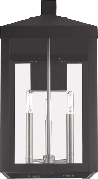 Livex Lighting 20585-04 Nyack Black 3 Light Outdoor Wall Lantern