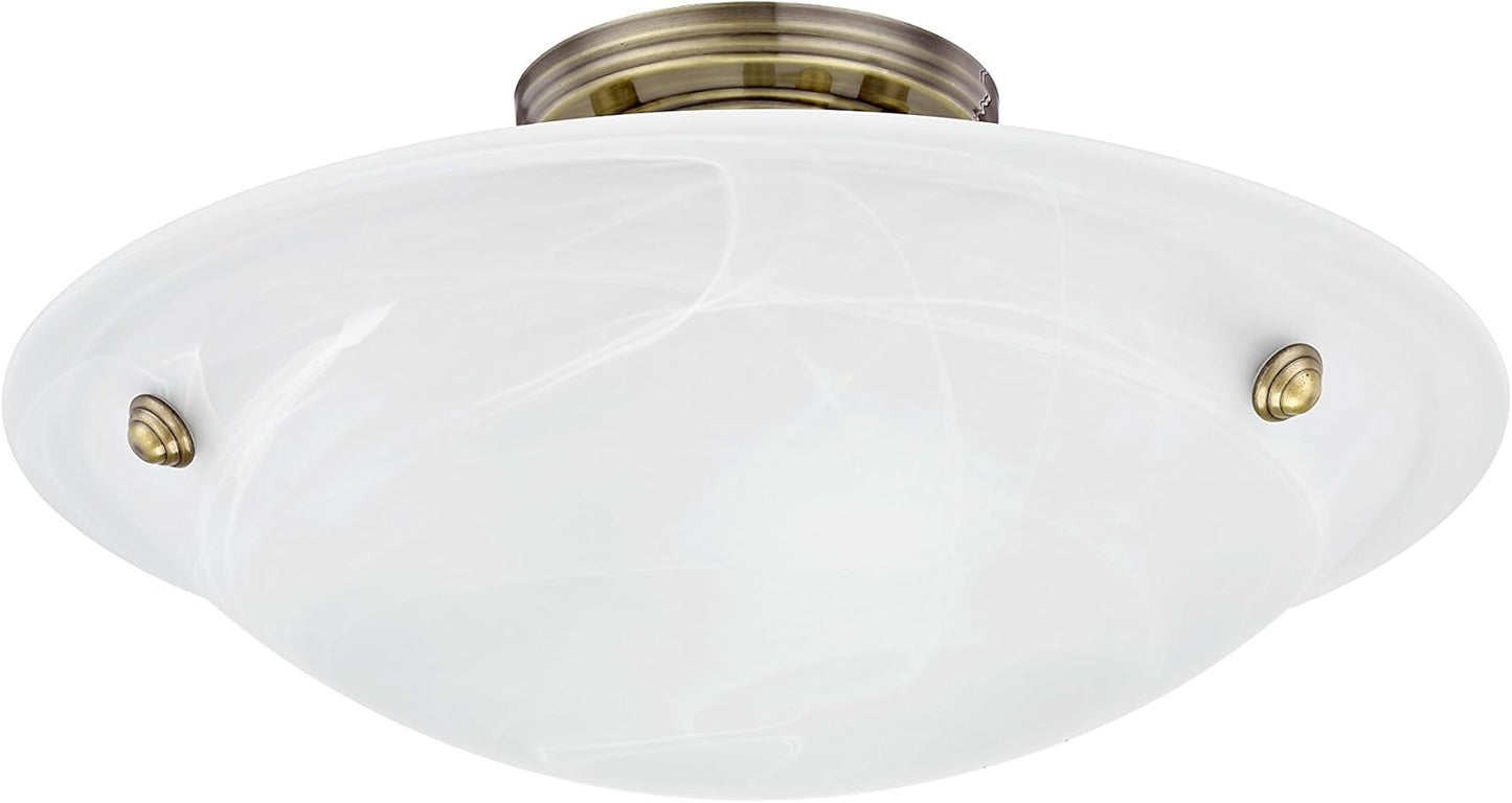 Livex Lighting 4273-01 Oasis 3-Light Ceiling Mount, Antique Brass