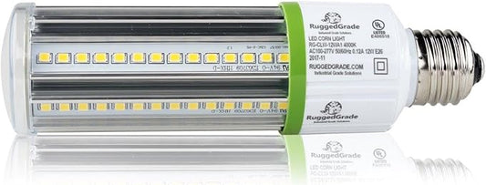 RuggedGrade Aries EV 12W LED Corn Bulb | 1,380 Lumens | 4000K Natural White | E26 Base | Compact Energy-Efficient Light for Indoor/Outdoor Use | DLC 5.1 Premium