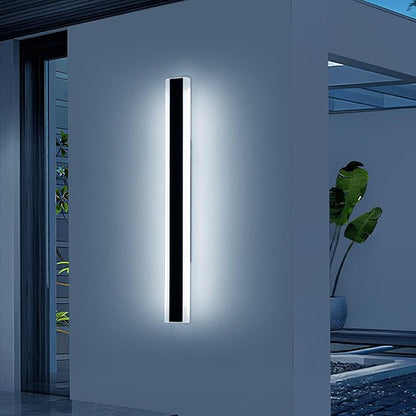 47inch Outdoor Wall Sconces, Dimmable 3000K-6000K Exterior Long Wall Lights, IP65 Waterproof, Modern Wall Mounted Light Fixture for Patio, Garage, Porch, Yard with Remote Control