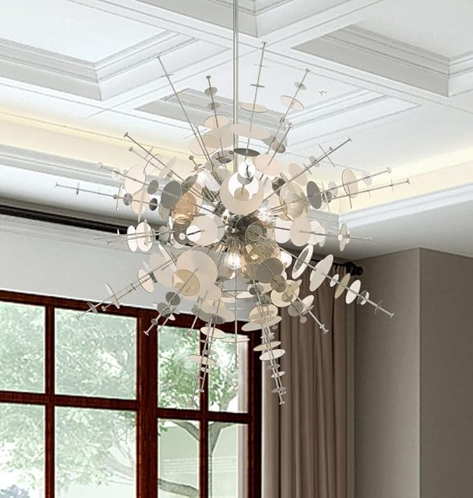 Livex Lighting 40079-05 Circulo - Twelve Light Grand Foyer, Polished Chrome Finish with Chrome Discs Glass