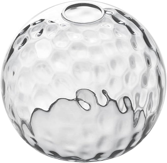 Fixture Replacement Globe Shade with 1.65 Inch Fitter, 8 Inch Diameter, E26 Base 1-5/8 Inch Fitter, Glass Lampshade Cover for Pendant Wall Sconce Chandelier Vanity Light (Hammered Clear)