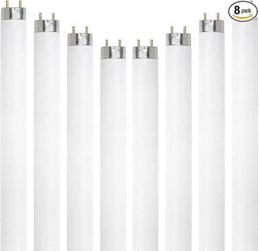DYSMIO Lighting F15T8-CW 15 Watt T8 Straight Tube, Medium Bi-Pin Base, 4100K - Cool White Pack of 8