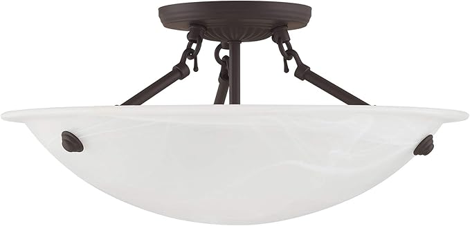 Livex Lighting 4273-07 Oasis 3-Light Ceiling Mount, Bronze