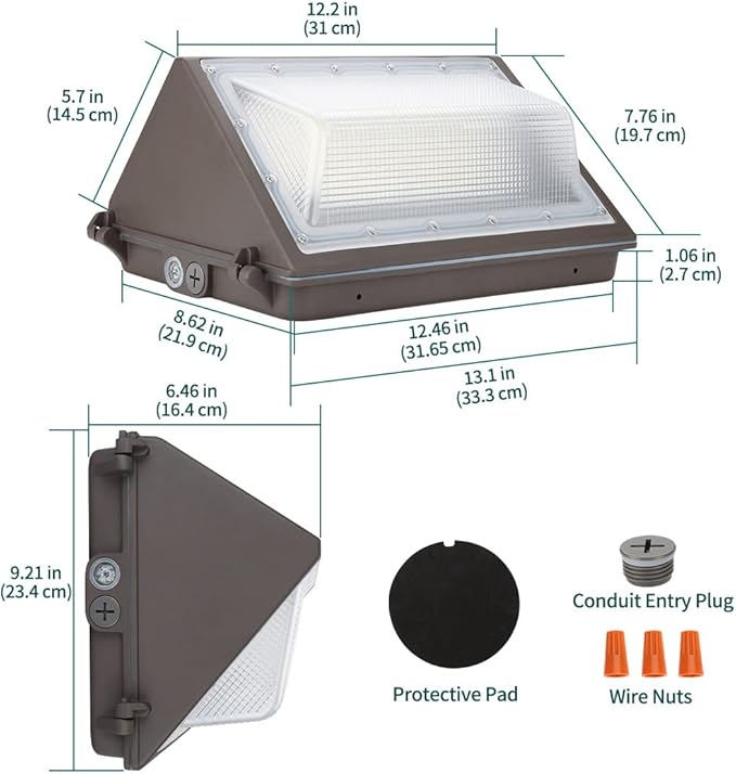 kadision 60W LED Wall Pack Light with Photocell, 7800lm 5000K Daylight 100-277V, Waterproof Dusk-to-Dawn Outdoor Lighting Fixture, ETL Listed (4 Pack)