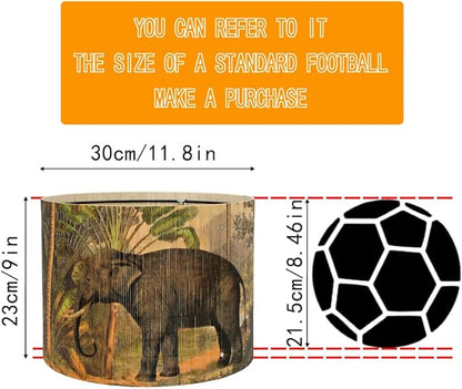 Bamboo Lampshade With Tropical colorful Funky Decorative, idea For Floor And table Lamps, Art deco livingroom bedroom office, Rustic And Retro, Size 11.8Inch (Elephant)