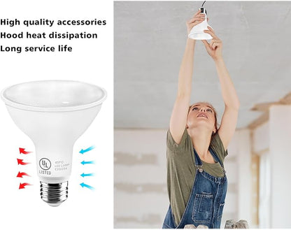 LightingWill 11W Par30 LED Bulb (75W Equivalent), UL Listed, 3000K Warm White Dimmable Flood Light Bulbs, 850 Lumens, E26 Base, LED Recessed Light Bulbs for Indoor Outdoor, 6 Pack