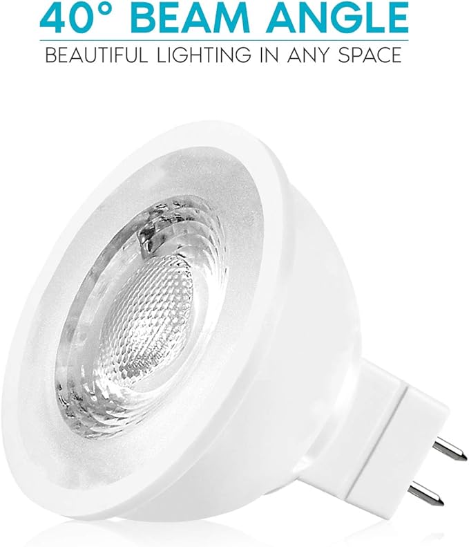 LUXRITE MR16 LED Bulb 50W Equivalent, 12V, 3000K Soft White Dimmable, 500 Lumens, GU5.3 LED Spotlight Bulb 6.5W, Enclosed Fixture Rated, Perfect for Track and Home Lighting (24 Pack)