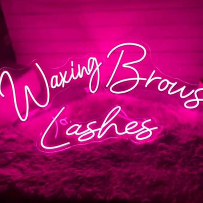 Lashes+Brows+Waxing/SET LED Neon Sign Custom Lashes Room Beauty Salon Handmade Neon Light Wall Lash Decor Nail Studio Bar Decoration 3pcs Size:14inches