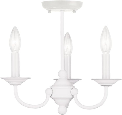 Livex Lighting 4153-03 Chandelier with No Shades, White