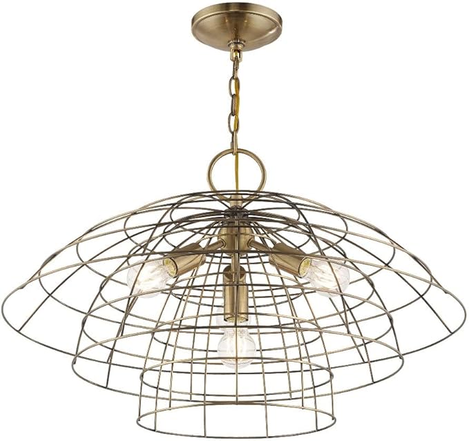Livex Lighting 4 Lt Antique Brass Chandelier