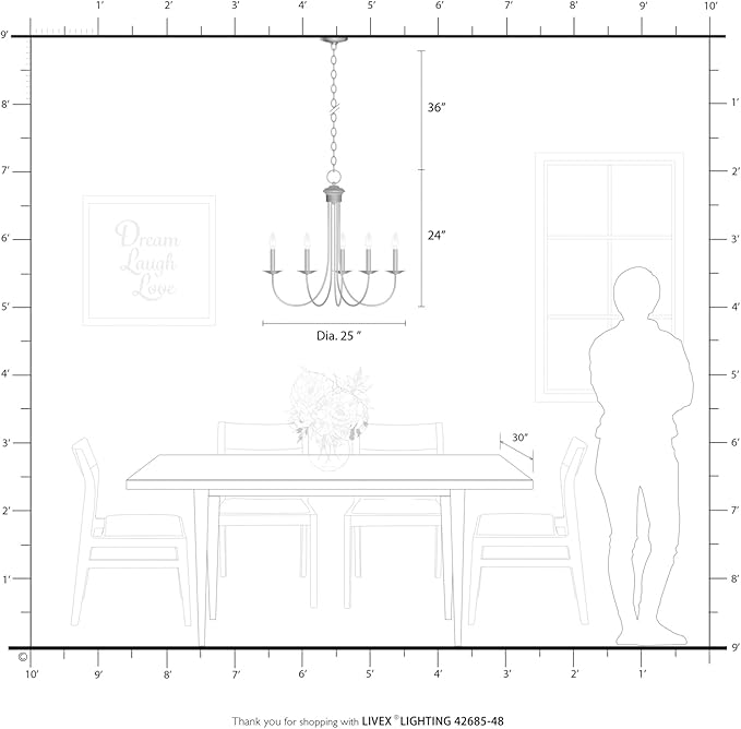 Livex Lighting 42685-04 5 Light Black Chandelier