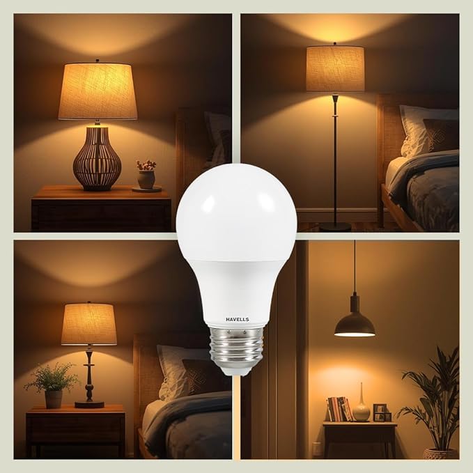 Havells Adore A19 Dimmable LED Bulb, 9W, 60W Equivalent, E26 Medium Base, 2700K Warm White, 810 Lumens, Pack of 24