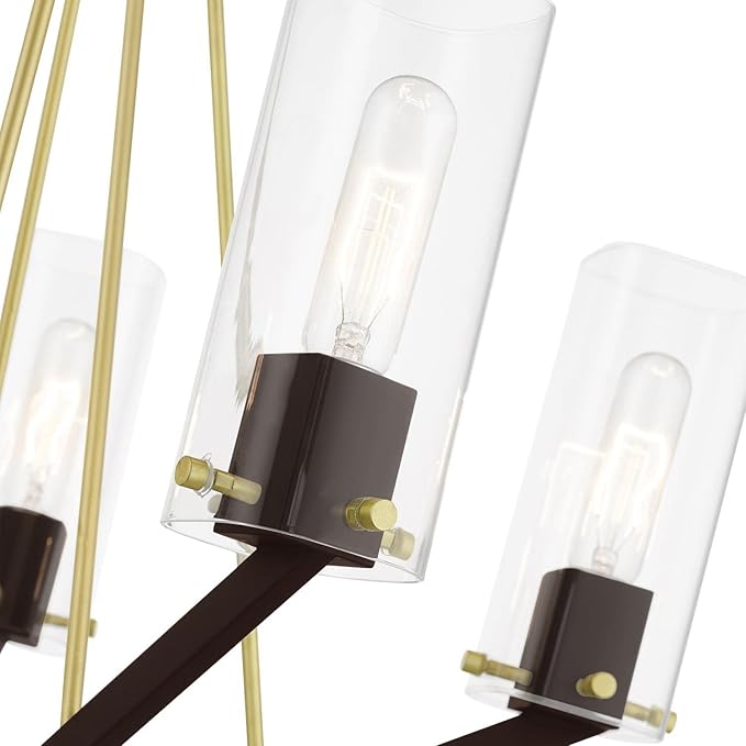 Livex Lighting 5 Light Satin Brass & Bronze Chandelier
